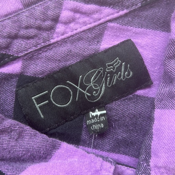 Fox Purple and Black Plaid Long Sleeve Shirt - Picture 4 of 6